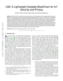 LSB: A Lightweight Scalable BlockChain for IoT Security and Privacy