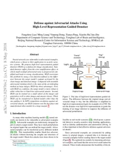 Defense against Adversarial Attacks Using High-Level Representation
  Guided Denoiser