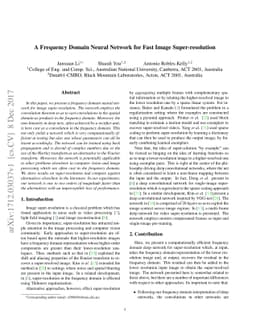 A Frequency Domain Neural Network for Fast Image Super-resolution