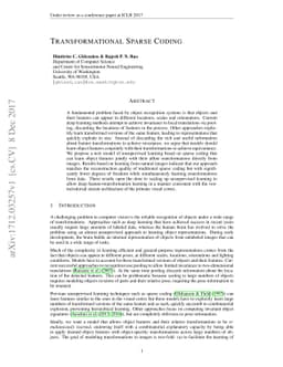 Transformational Sparse Coding