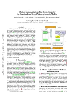 Efficient Implementation of the Room Simulator for Training Deep Neural
  Network Acoustic Models