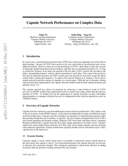 Capsule Network Performance on Complex Data