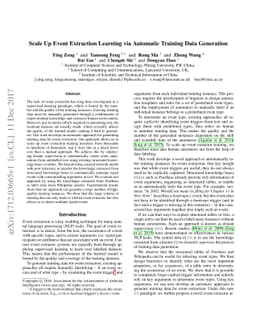 Scale Up Event Extraction Learning via Automatic Training Data
  Generation