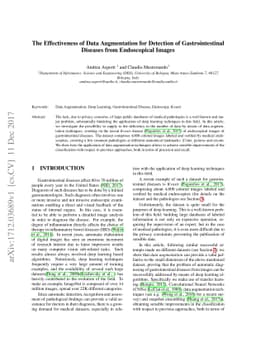 The Effectiveness of Data Augmentation for Detection of Gastrointestinal
  Diseases from Endoscopical Images