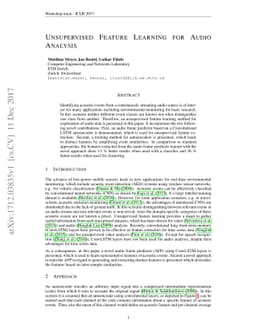 Unsupervised Feature Learning for Audio Analysis