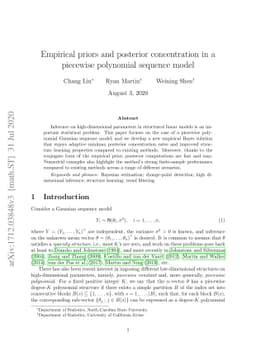 Empirical priors and posterior concentration in a piecewise polynomial
  sequence model