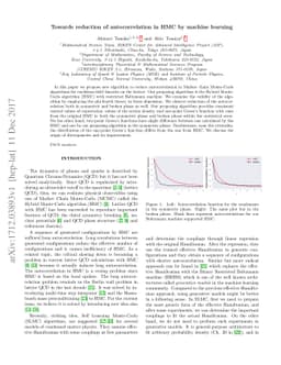 Towards reduction of autocorrelation in HMC by machine learning