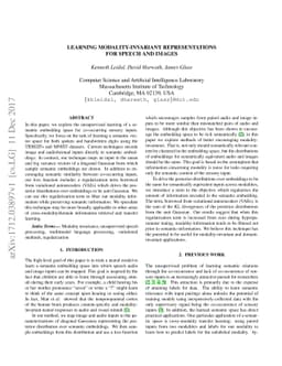 Learning Modality-Invariant Representations for Speech and Images