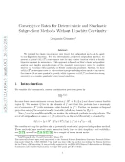 Convergence Rates for Deterministic and Stochastic Subgradient Methods
  Without Lipschitz Continuity