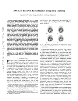 200x Low-dose PET Reconstruction using Deep Learning