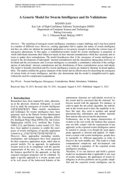 A Generic Model for Swarm Intelligence and Its Validations