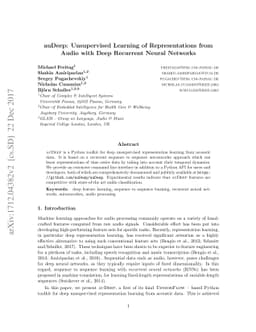 auDeep: Unsupervised Learning of Representations from Audio with Deep
  Recurrent Neural Networks