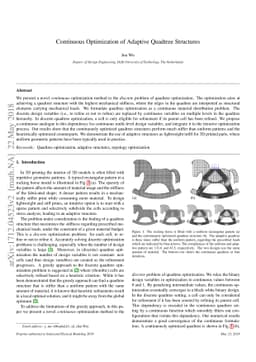 Continuous Optimization of Adaptive Quadtree Structures