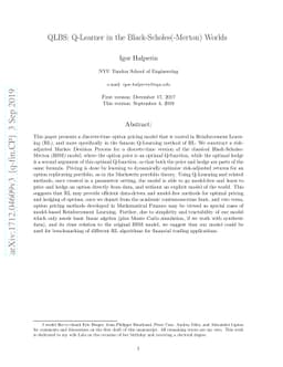 QLBS: Q-Learner in the Black-Scholes(-Merton) Worlds