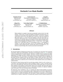 Stochastic Low-Rank Bandits