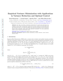Empirical Variance Minimization with Applications in Variance Reduction
  and Optimal Control