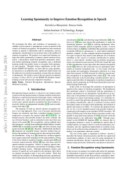 Learning Spontaneity to Improve Emotion Recognition In Speech