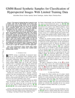 GMM-Based Synthetic Samples for Classification of Hyperspectral Images
  With Limited Training Data