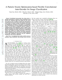 A Particle Swarm Optimization-based Flexible Convolutional Auto-Encoder
  for Image Classification