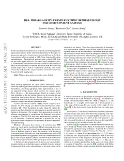 DLR : Toward a deep learned rhythmic representation for music content
  analysis