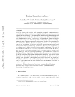 Relation Extraction : A Survey