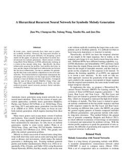 A Hierarchical Recurrent Neural Network for Symbolic Melody Generation