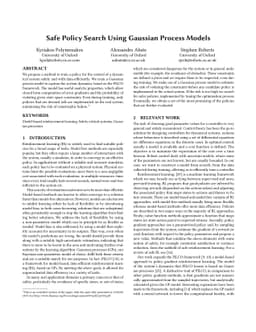 Safe Policy Search with Gaussian Process Models