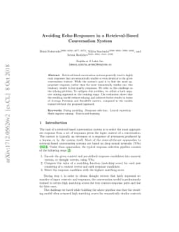 Avoiding Echo-Responses in a Retrieval-Based Conversation System
