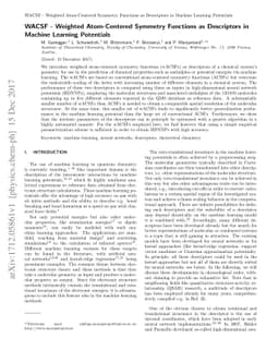 WACSF - Weighted Atom-Centered Symmetry Functions as Descriptors in
  Machine Learning Potentials