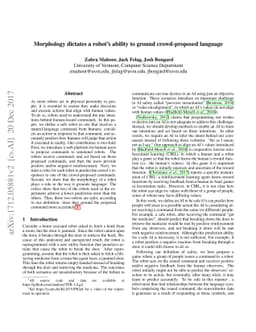 Morphology dictates a robot's ability to ground crowd-proposed language