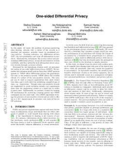 One-sided Differential Privacy