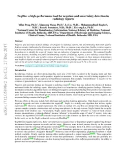 NegBio: a high-performance tool for negation and uncertainty detection
  in radiology reports