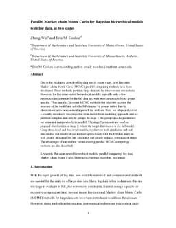 Parallel Markov Chain Monte Carlo for Bayesian Hierarchical Models with
  Big Data, in Two Stages