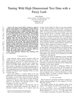 Taming Wild High Dimensional Text Data with a Fuzzy Lash