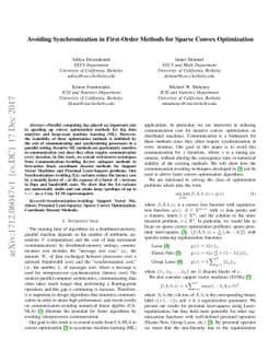Avoiding Synchronization in First-Order Methods for Sparse Convex
  Optimization