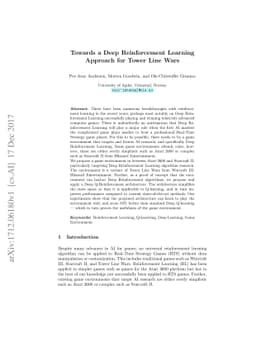 Towards a Deep Reinforcement Learning Approach for Tower Line Wars