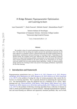 A Bridge Between Hyperparameter Optimization and Learning-to-learn