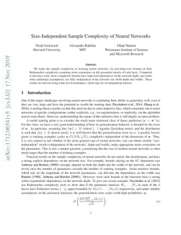 Size-Independent Sample Complexity of Neural Networks