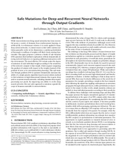 Safe Mutations for Deep and Recurrent Neural Networks through Output
  Gradients