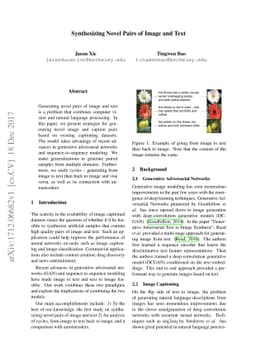 Synthesizing Novel Pairs of Image and Text