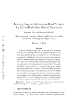 Learning Representations from Road Network for End-to-End Urban Growth
  Simulation