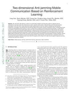 Two-dimensional Anti-jamming Mobile Communication Based on Reinforcement
  Learning
