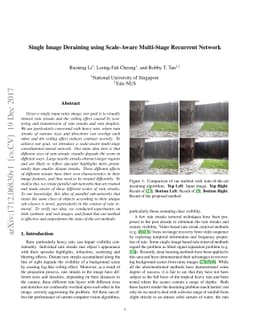Single Image Deraining using Scale-Aware Multi-Stage Recurrent Network