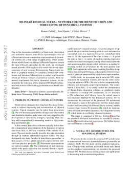 Bilinear residual Neural Network for the identification and forecasting
  of dynamical systems
