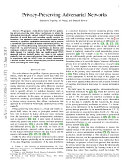 Privacy-Preserving Adversarial Networks