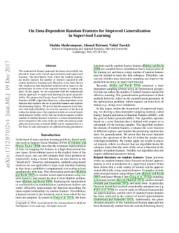 On Data-Dependent Random Features for Improved Generalization in
  Supervised Learning