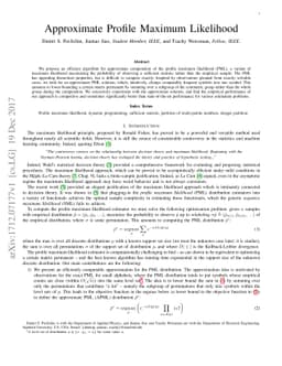 Approximate Profile Maximum Likelihood