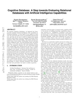 Cognitive Database: A Step towards Endowing Relational Databases with
  Artificial Intelligence Capabilities