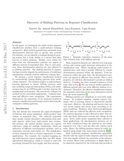 Discovery of Shifting Patterns in Sequence Classification