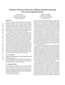 Attentive Memory Networks: Efficient Machine Reading for Conversational
  Search